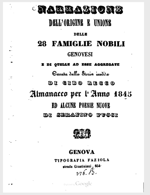 28 Alberghi di Genova nel 1528